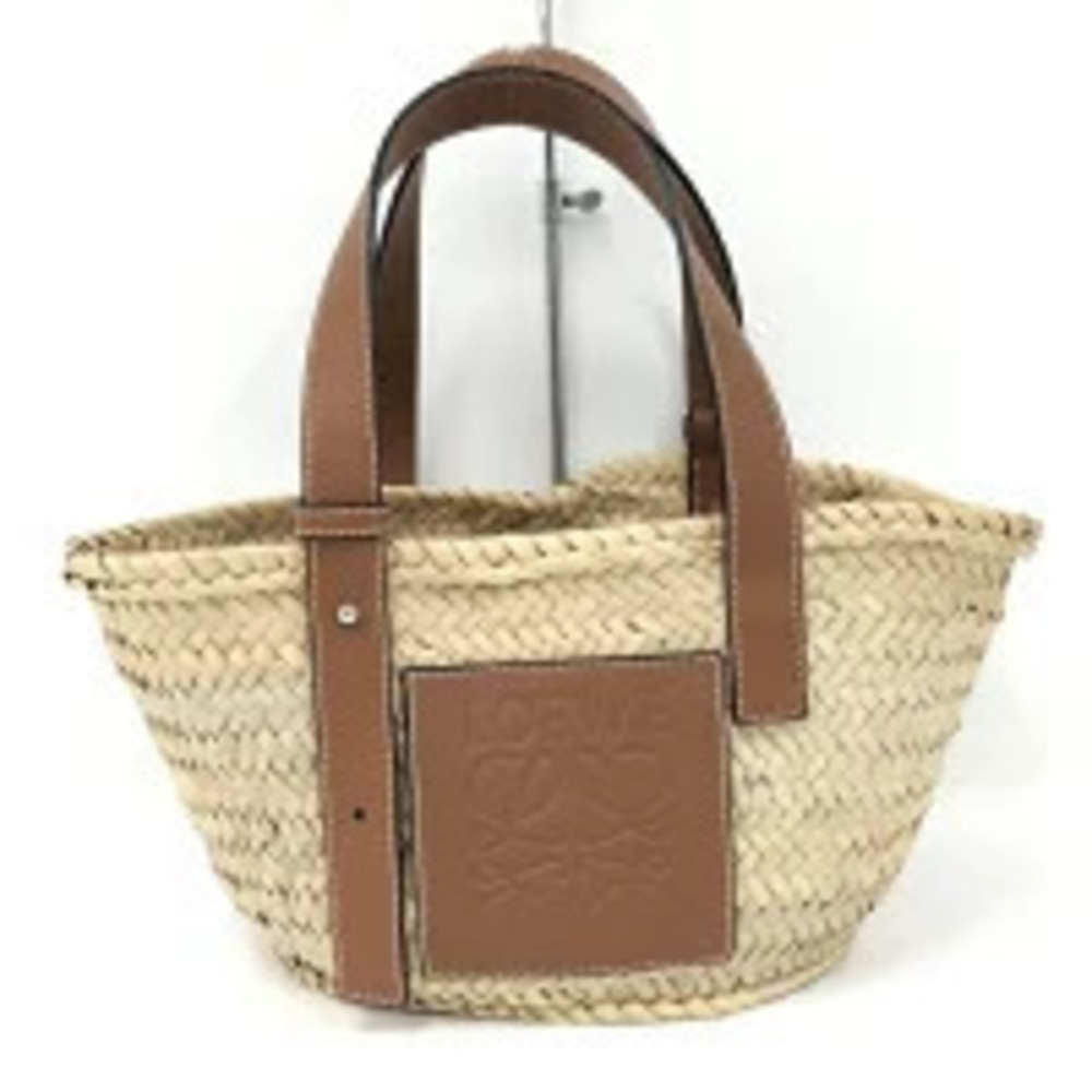 Loewe Basket Bag Handbag Raffia Beige Cream